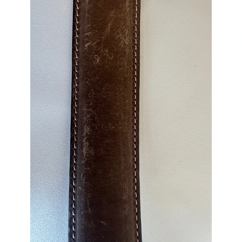 Nocona Belt Co Men's Brown Leather Western‎ Belt Engraved Buckle Size 38 Rancher